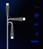 Kabel z diodą LED do szybkiego ładowania USB-A / Lightning 1m szary LS461L