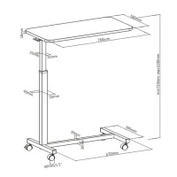 Regulowany stolik przyłóżkowy na kółkach Spacetronik Buddy 02 Lite (biały) OUTLET