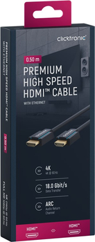 CLICKTRONIC Kabel HDMI 2.0 4K 60Hz 0,5m