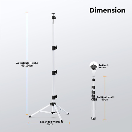 Projektor-Stativ 130cm 1/4" Griff Yaber YH-130