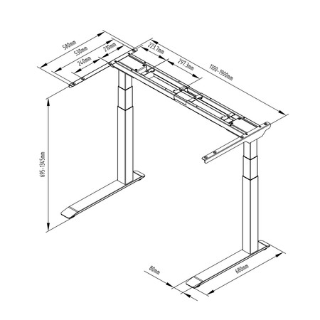 Spacetronik SPE-233G elektrischer Tischständer