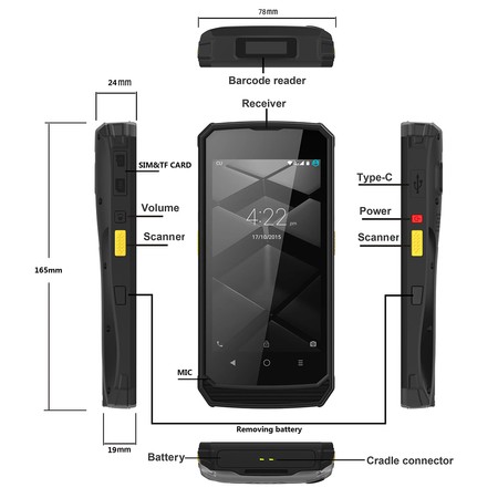 PDA Sammler Android 5" 4G LTE WFI Scanner 2D 64GB