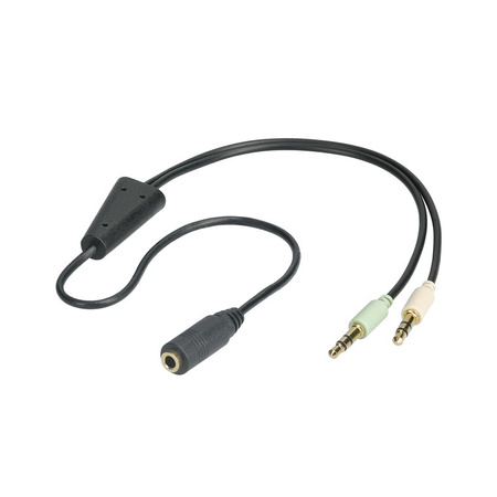 Adapter gniazdo Jack 3,5mm 4-pin - Wtyk 2x Jack 3,5mm 3-pin Goobay