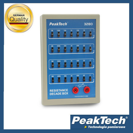 Dekada rezystancyjna z przełącznikami przesuwnymi PeakTech 3280