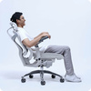 Krzesło do ergonomicznego biura 6D Spacetronik DORIS 40 szare z regulowanym zagłówkiem i podłokietnikami