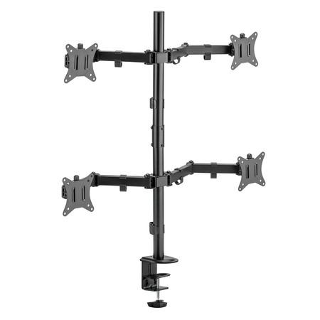 Spacetronik - Monitor-Halterung - Halterung für Vier Monitore - Bildschirm-Halterung verstellbar Links-rechts, Oben-unten - Diagonale 17 bis 32 Zoll - Höhenverstellbare Monitorerhöhung - VESA 75/100