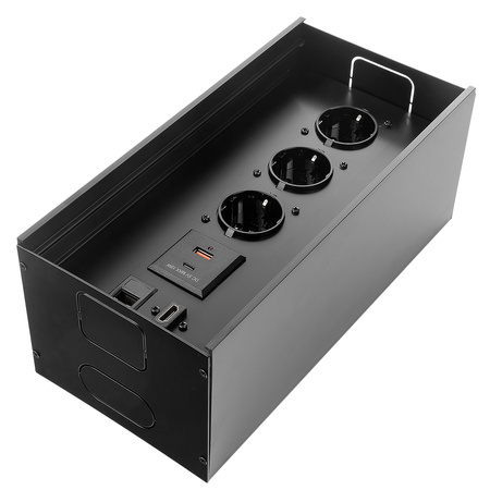 Ukryte Gniazdo Blatowe z Przepustem Kablowym ładowarka PD LAN HDMI Spacetronik SPS-B37B V2