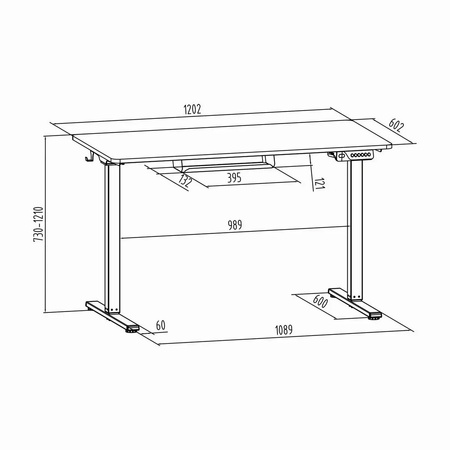 Spacetronik Moris 124BM 120x60 elektrischer Schreibtisch