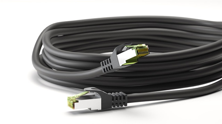 Kabel LAN Patchcord CAT 8.1 S/FTP cert. GHMT MIEDŹ czarny 1m
