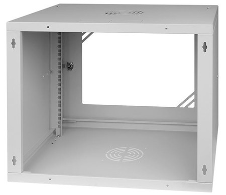 RACK 19'' 9U 600x450mm Graue Glastür