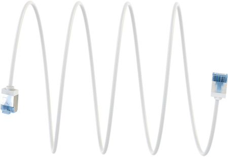 Kabel LAN Patchcord CAT 6A EXTRA FLEX biały 0.5m