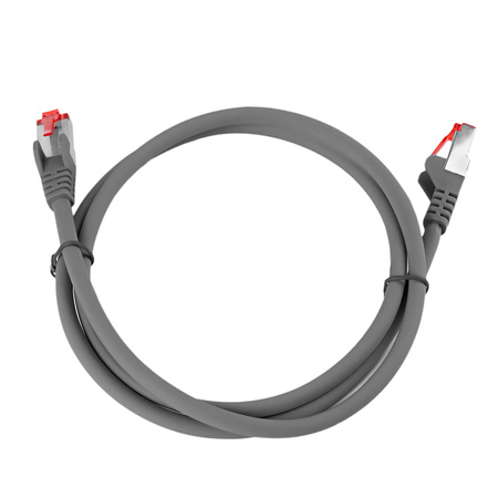Kabel RJ45 CAT 6 S/FTP AWG27 LSZH szary 0,5m