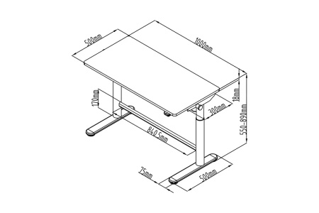 Biurko regulowane elektrycznie OUTLET dla dziecka Spacetronik XD 100x50 cm (białe) SPE-X112W