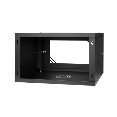 Szafa RACK 19'' 6U 350mm CZARNA Szklane drzwi