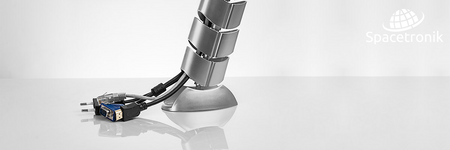 Modułowa czarna prowadnica do przewodów kręgosłup kablowy Spacetronik SPK-03B 73cm