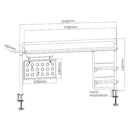 Spacetronik Schreibtischverlängerung SPB-118BB 140cm