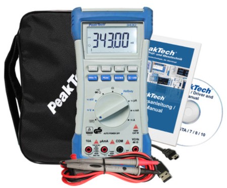 Digitales Multimeter mit Bargraph und USB PeakTech 3430