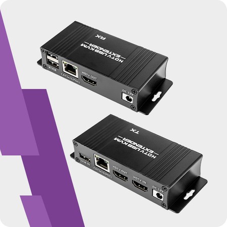 HDMI KVM auf LAN-RJ45 USB Konverter 60m Spacetronik