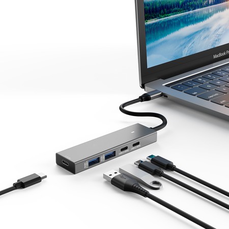 Adapter HUB 5in1 USB-A und USB-C auf USB 3.2 SPU-M16