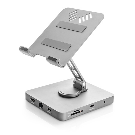 Podstawka pod tablet Multiport USB-C na HDMI + USB-C z PD + 3x USB+ RJ45 + AUX + microSD + SD SPE-PB04