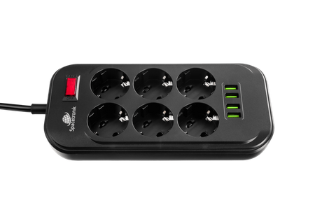 Spacetronik Steckdosenleiste SR-204 Ports 6 4USB