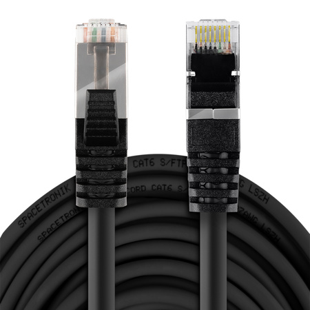 Kabel RJ45 CAT8 S/FTP AWG26 CU LSZH czarny 2m