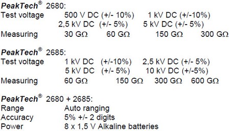 PeakTech digitales 5 kV Isolationsprüfgerät 2680