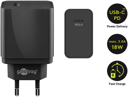 USB-C PD 18W Goobay Netzladegerät + 1m Kabel