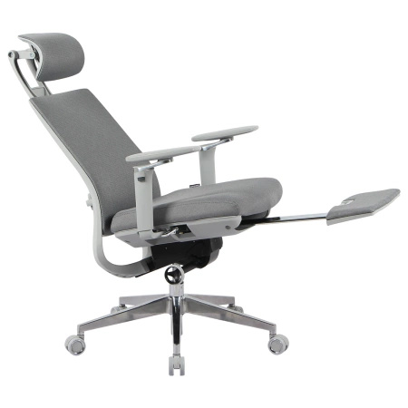 Fotel ergonomiczny biurowy 5D z podnóżkiem Spacetronik Albert Szary OUTLET