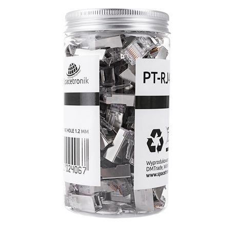 Wtyk RJ45 przelotowy kat6 FTP PT-RJ456FT-12 100szt