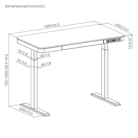 Elektryczne biurko Spacetronik SPE-B136BB Astrid