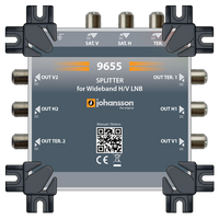 Rozgałęźnik 1x2 sygnału SAT LNB Wideband H+V + DVB-T2 Johansson 9655
