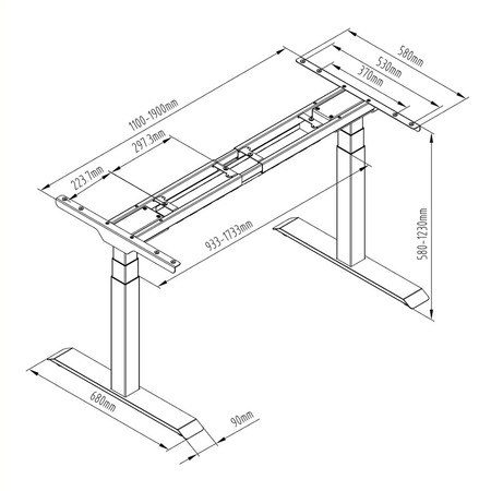 Spacetronik SPE-223B elektrischer Tischständer