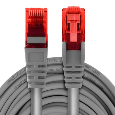 RJ45 CAT 6 U/UTP AWG24 grau 1m Kabel