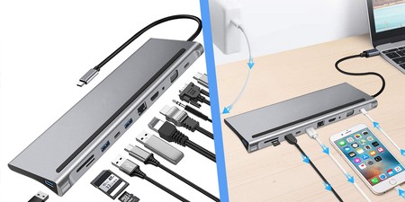 Mehrfachanschluss SPU-M02 USB-C HDMI VGA RJ45 USB 3.0 SD