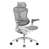 Krzesło do ergonomicznego biura 6D Spacetronik DORIS 40 szare z regulowanym zagłówkiem i podłokietnikami