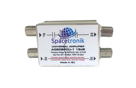 Podwójny wzmacniacz liniowy 40-2300MHz Spacetronik A0202PCU-1 +15db