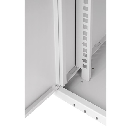 Szafa RACK 19'' 12U 450mm SZARA Szklane drzwi