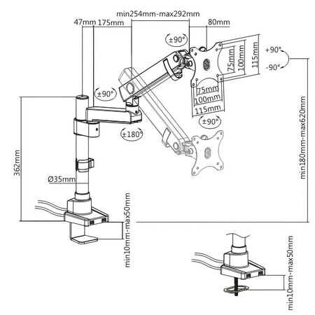 Spacetronik SPA-H112 Monitorhalterung