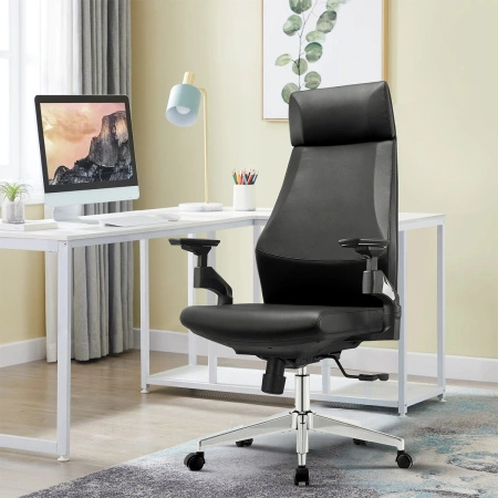 Fotel ergonomiczny biurowy OUTLET z podłokietnikiem 4D Spacetronik GUNNAR