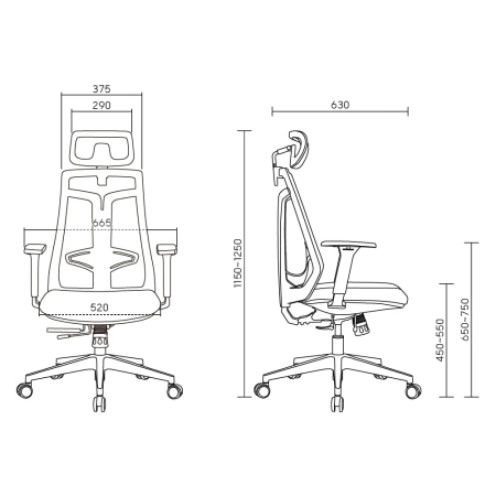 Fotel ergonomiczny biurowy z podłokietnikiem Spacetronik GRINGO-45 czarny OUTLET