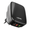 Super szybka czarna ładowarka LDNIO Q334 32W 3 porty USB PD+QC4.0