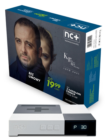 Usługa nc+ telewizja na kartę pakiet Start+ na 1 m-c - dekoder WIFIBOX+ SAGEMCOM DSIW74