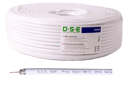 Kabel DSE D220 RG6 100m 080mm CU / 64x012mm