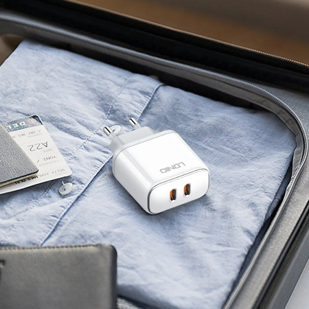 Oryginalna ładowarka iPhone, iPad, iPoD 2xUSB-C MFI 35W kabel USB-C + Lightning