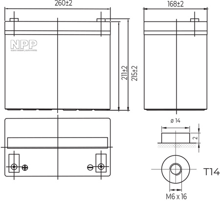 Akumulator Żelowy NPG 12V 75Ah NPP AGM DEEP GEL