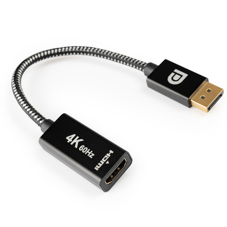 Adapter wtyk DisplayPort - gniazdo HDMI 4K Kabel w Oplocie SPD-H03