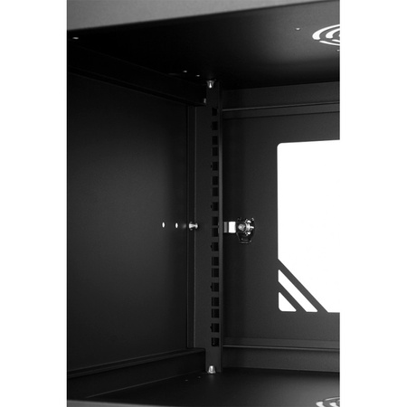 Szafa RACK 19'' 6U 350mm CZARNA Szklane drzwi