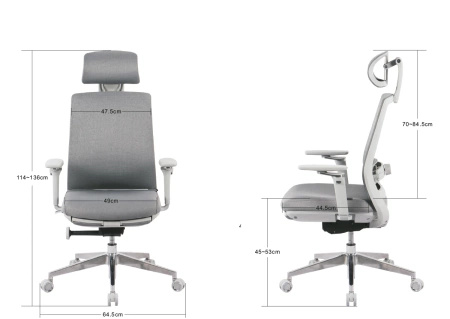 Fotel ergonomiczny biurowy 5D z podnóżkiem Spacetronik Albert Szary OUTLET