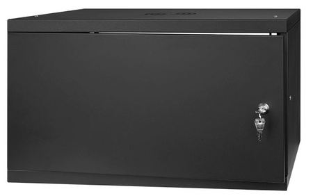 Szafa RACK 19'' 6U 350mm CZARNA Drzwi stalowe
